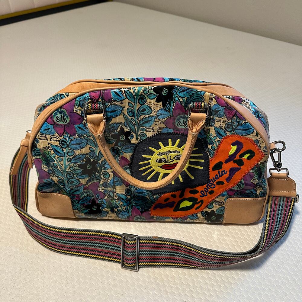 Consuela Beck Commuter Dome Satchel Bag – Multicolor Leather & Canvas - Picture 5 of 15